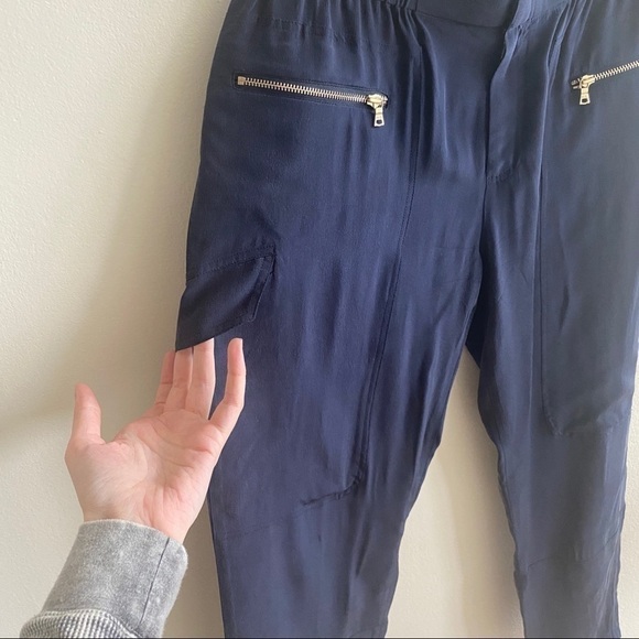 𝅺COPY - Club Monaco 100% Silk Navy Pants Sz 0 - Picture 3 of 8